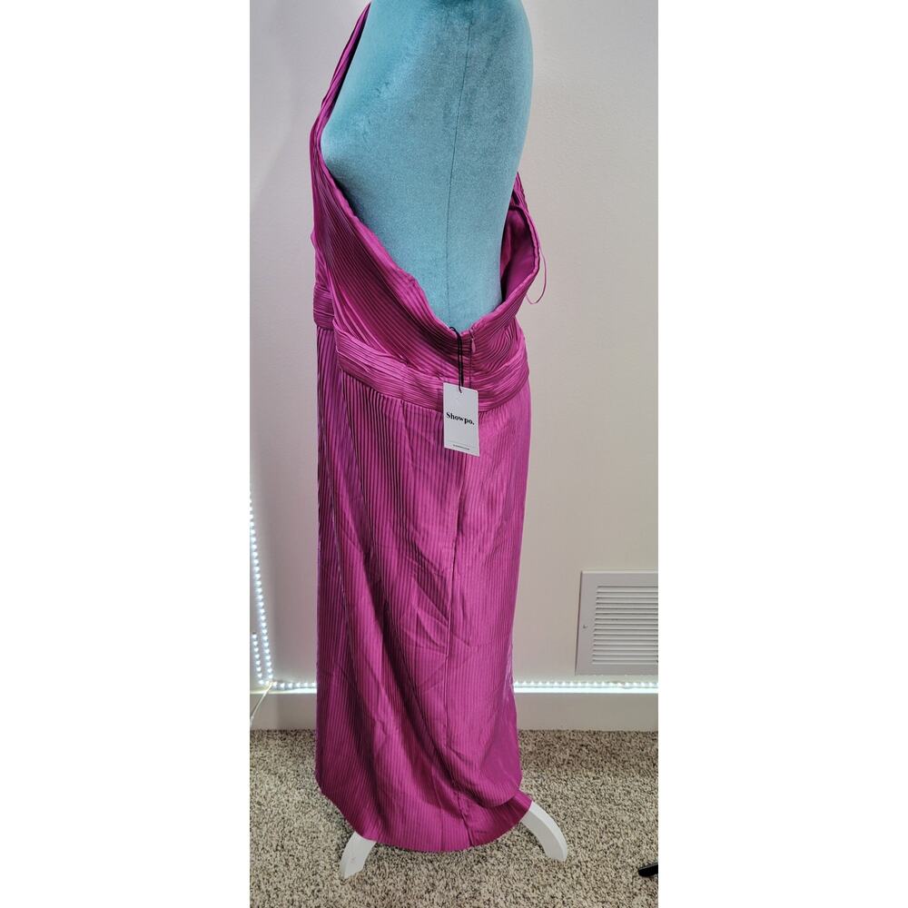 Show Po Dress Womens 14 One Shoulder Vibrant Bold Sexy Dress Long Whimsical NWT - Picture 8 of 13